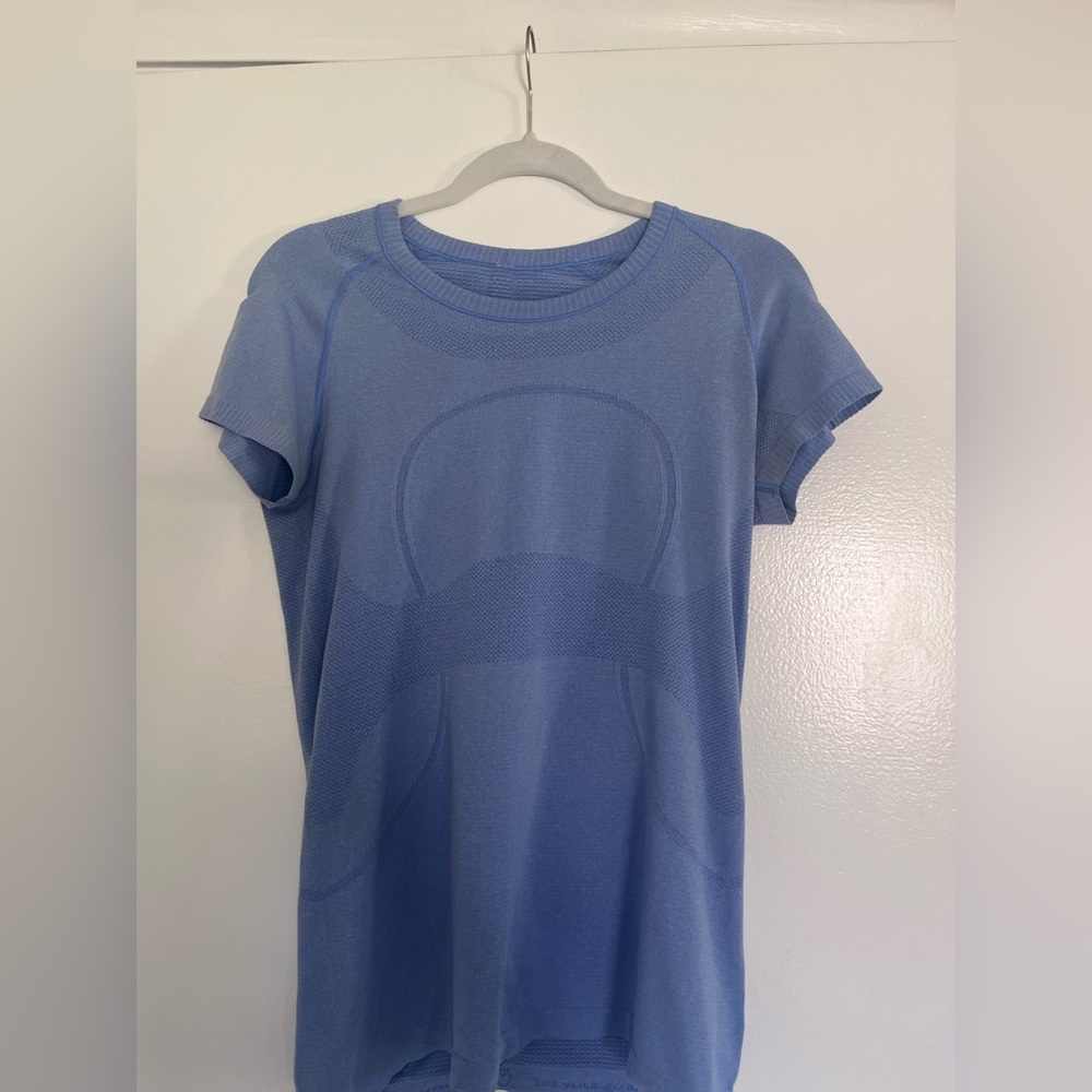Blue Lululemon t-shirt